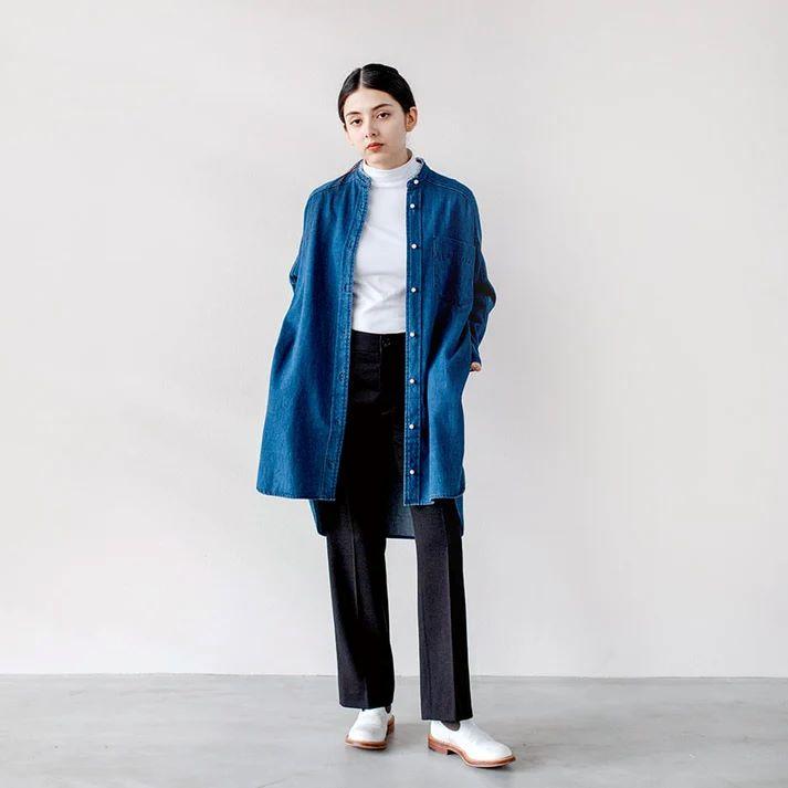 BLANC basque/ブラン バスクの 8oz デニム パールボタンチュニック