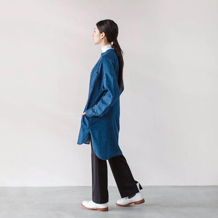 BLANC basque/ブラン バスクの 8oz デニム パールボタンチュニック 
