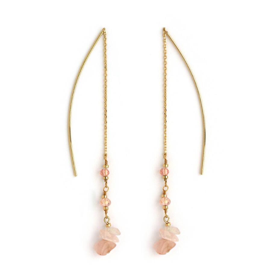 Melody Accessory アメリカン ピアス チェーン レディース K18GP 