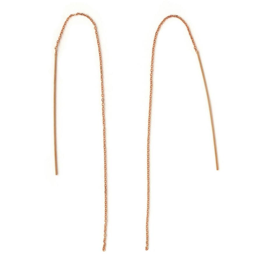 Melody Accessory アメリカン ピアス チェーン 日本製 K18GP シンプル