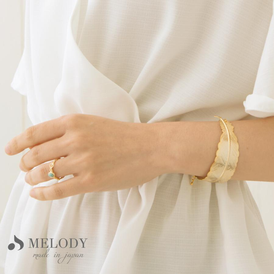 Melody Accessory ブレスレット バングル K18GP フェザー 大 Melody Accessory ブレスレット バングル K18GP フェザー 大