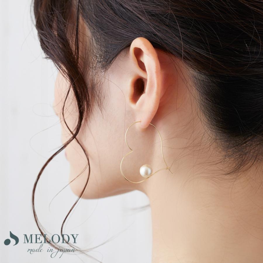 ピアス コットンパール ハート フープ ハート ピアス レディース 結婚式 ブランド おしゃれ 小ぶりコーデ プレゼント 夏 Fp N21 日本製 Melody Accessory 通販 Yahoo ショッピング