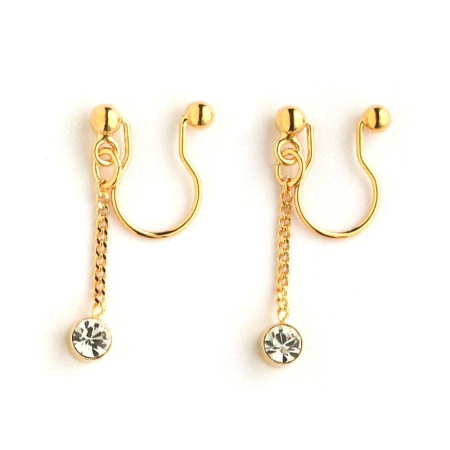 Melody Accessory ピアス 日本製 引っ掛ける タイプ イヤリング K18GP