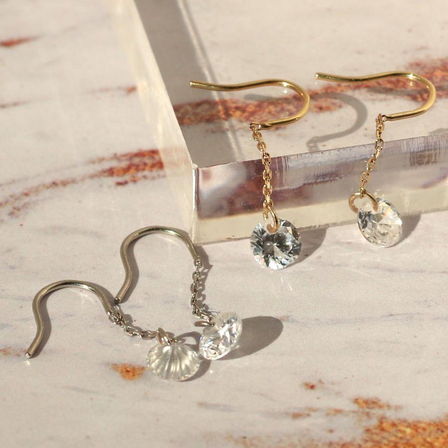 ボディピアス フックピアス シルバー925, k18コンビ フープー　ピアス Melody Accessory（メロディーアクセサリー） ピアス 日本製
