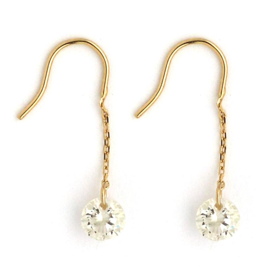 ちみ　まとめ3点　K18 三連ピアス　一粒ピアス　一粒ネックレス K18アクアマリンツユ3粒ピアス