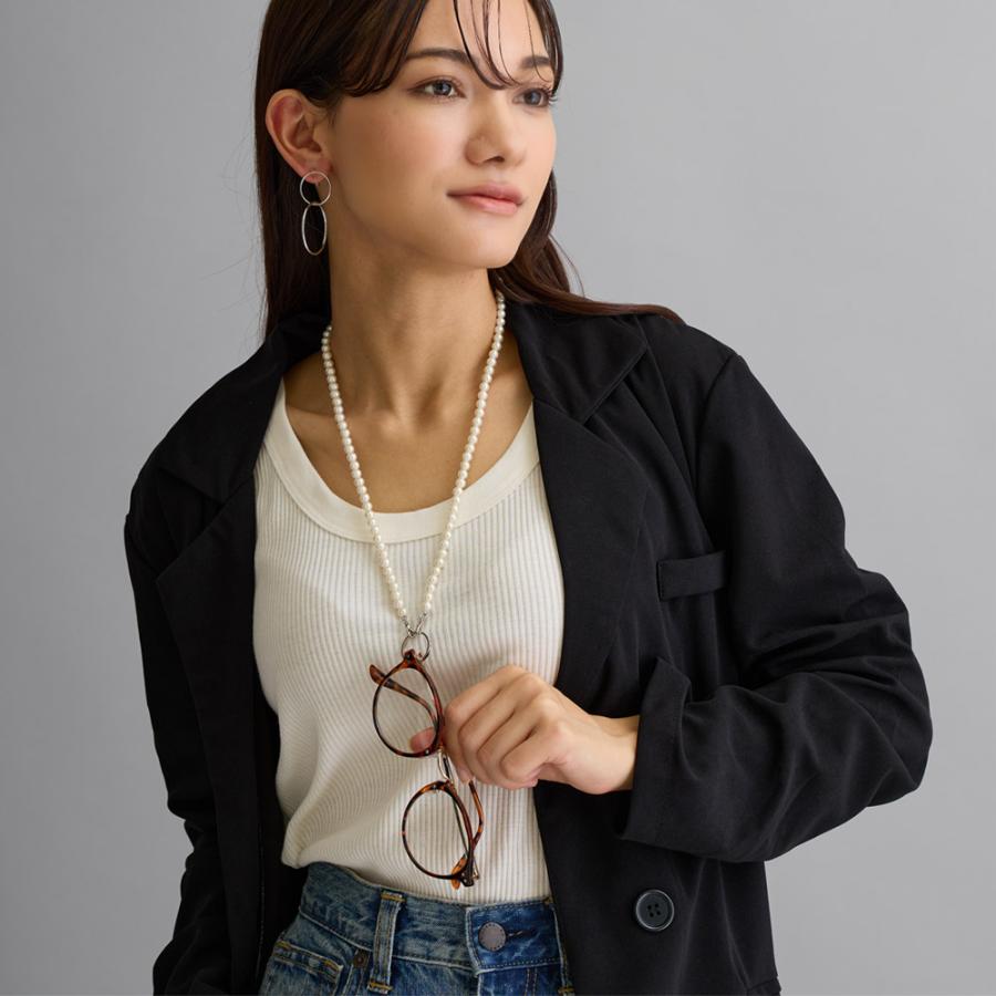 Melody Accessory 眼鏡ホルダー 日本製 ネックレス 2way パール