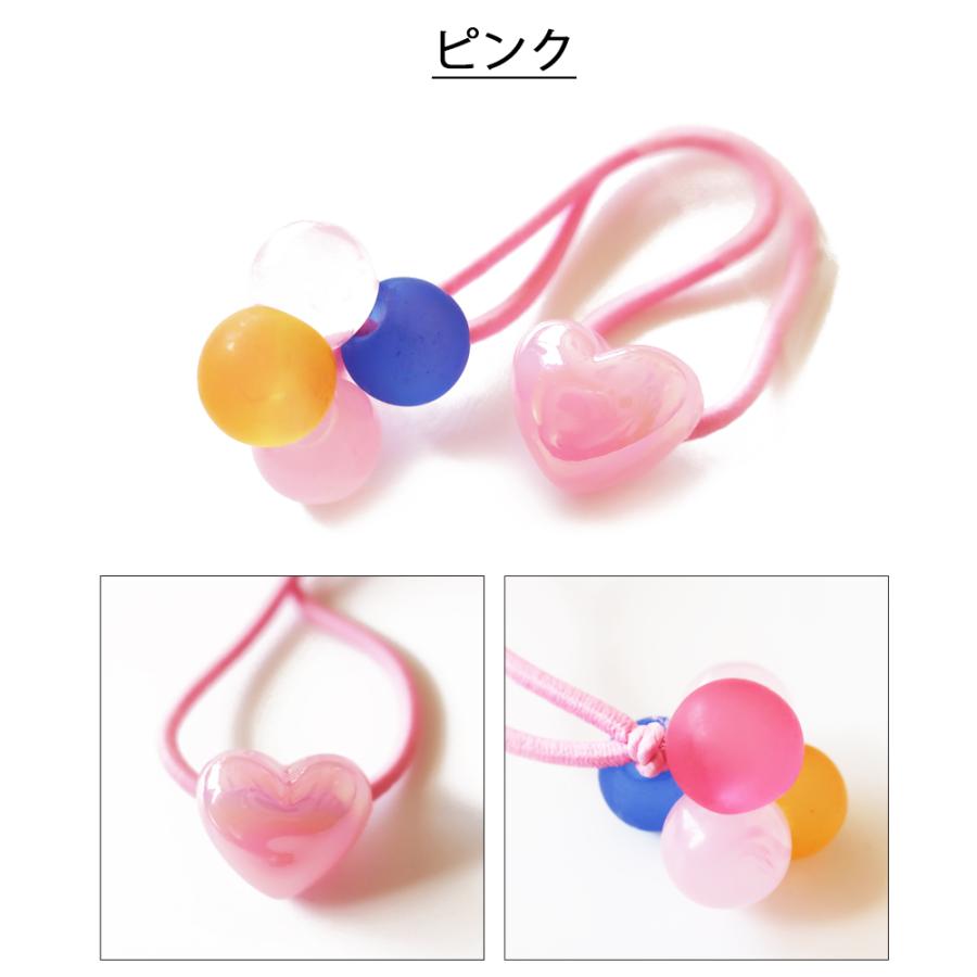 ヘアゴム カラフル ビーズ ハート ゴム キッズ 子供 ヘアアクセサリー 髪飾り 髪留め 幼稚園 おんなのこ 女の子 おしゃれ プレゼント 夏 He Ki 21 日本製 Melody Accessory 通販 Yahoo ショッピング