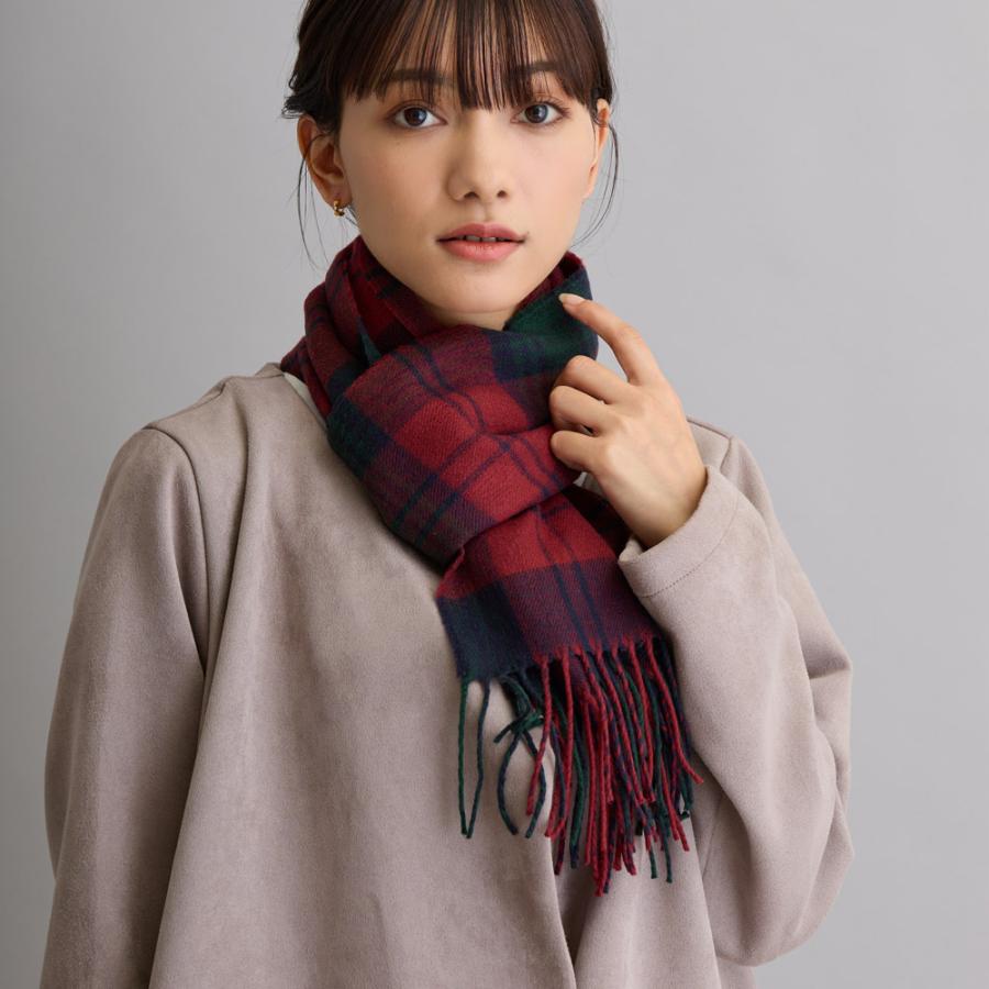 pooh_＊さま専用【新品未使用】　aa. リバーシブルマフラー 赤・緑チェック ダブルフェイス リバーシブルチェックマフラー(51923870-2024