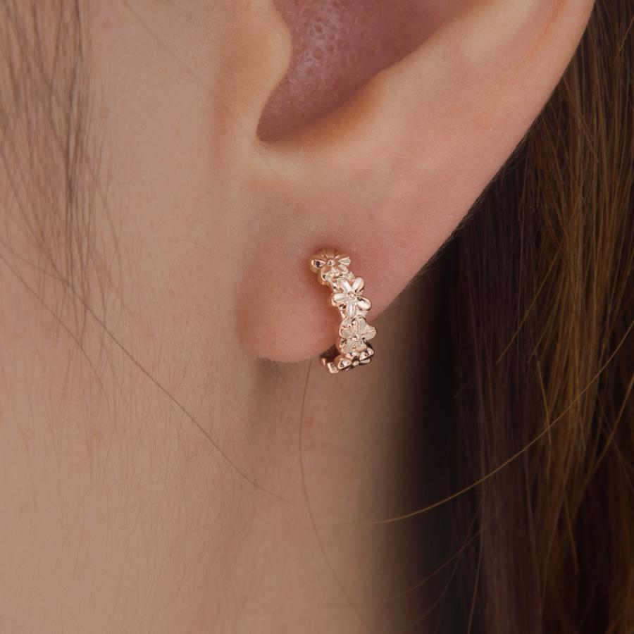 HM　フープイヤリング　ノンホールピアス　ゴールド　ピンクトルマリンカラー Melody Accessory（メロディーアクセサリー） イヤリング 日本製