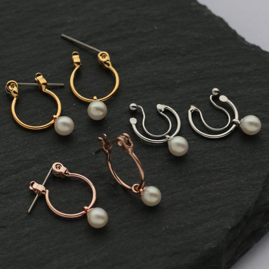 イヤリング 1粒 パール ノンホールピアス フープ 痛くない 揺れる 結婚式 真珠 イヤーカフ ブランド シンプル おしゃれ Nt 142 日本製 Melody Accessory 通販 Yahoo ショッピング