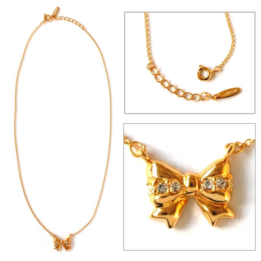 ネックレス ペンダント キャンディ りぼん リボン 大きめ 可愛い レディース ラインストーン ブランド チェーン おしゃれ 大ぶり プレゼント ギフト お正月 Op 223 日本製 Melody Accessory 通販 Yahoo ショッピング