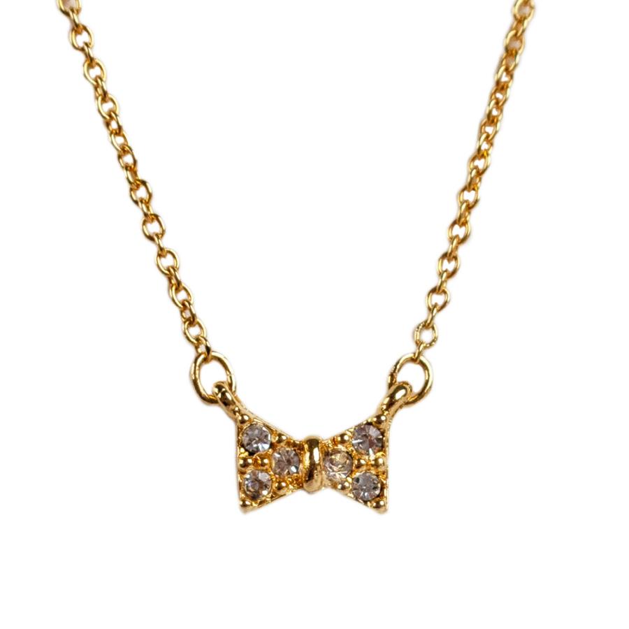 Melody Accessory ネックレス レディース リボン パヴェ 日本製