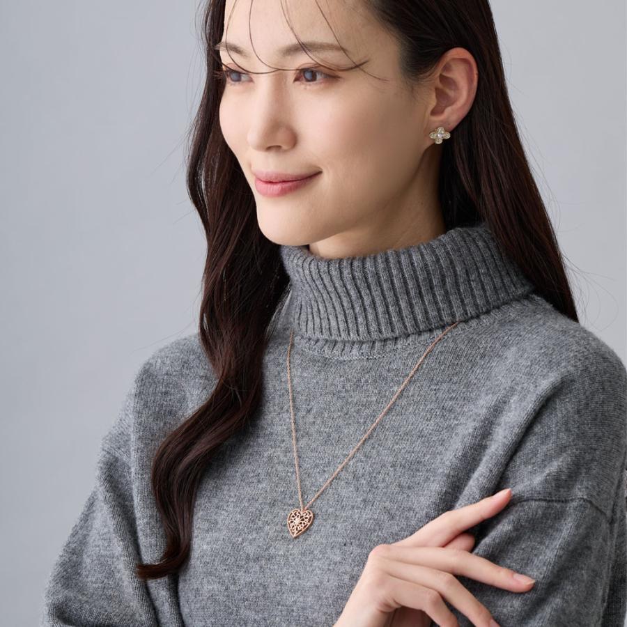 Melody Accessory ネックレス ロング 日本製 透かし柄 ハート