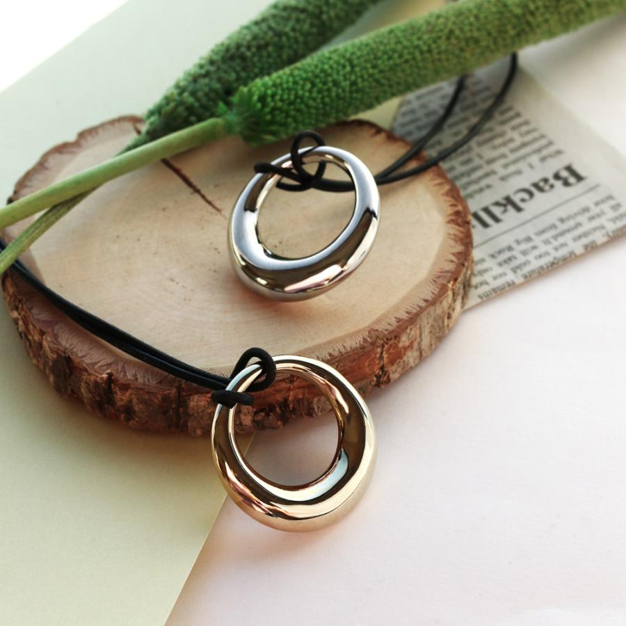 Melody Accessory ロングネックレス 本革 日本製 K18GP ロング 