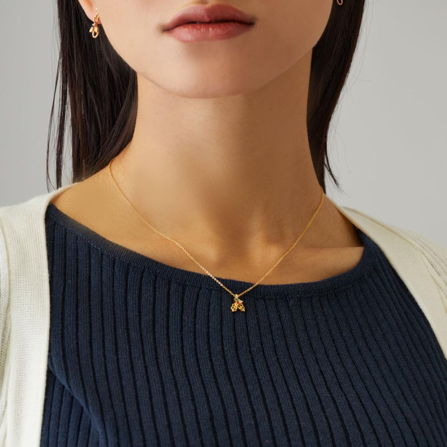 Melody Accessory ネックレス 日本製 K18GP ペンダント ダイヤ Melody Accessory ネックレス 日本製 K18GP ペンダント ダイヤ