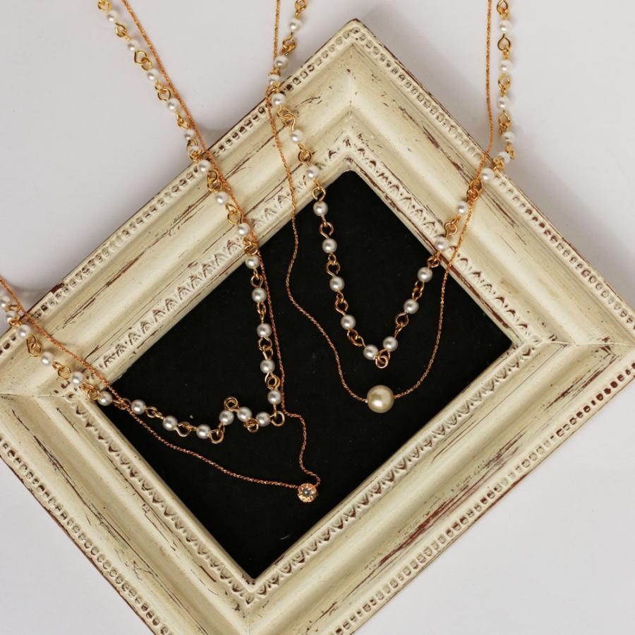 Melody Accessory ネックレス 日本製 K18GP チョーカー 2連 Melody Accessory ネックレス 日本製 K18GP チョーカー 2連