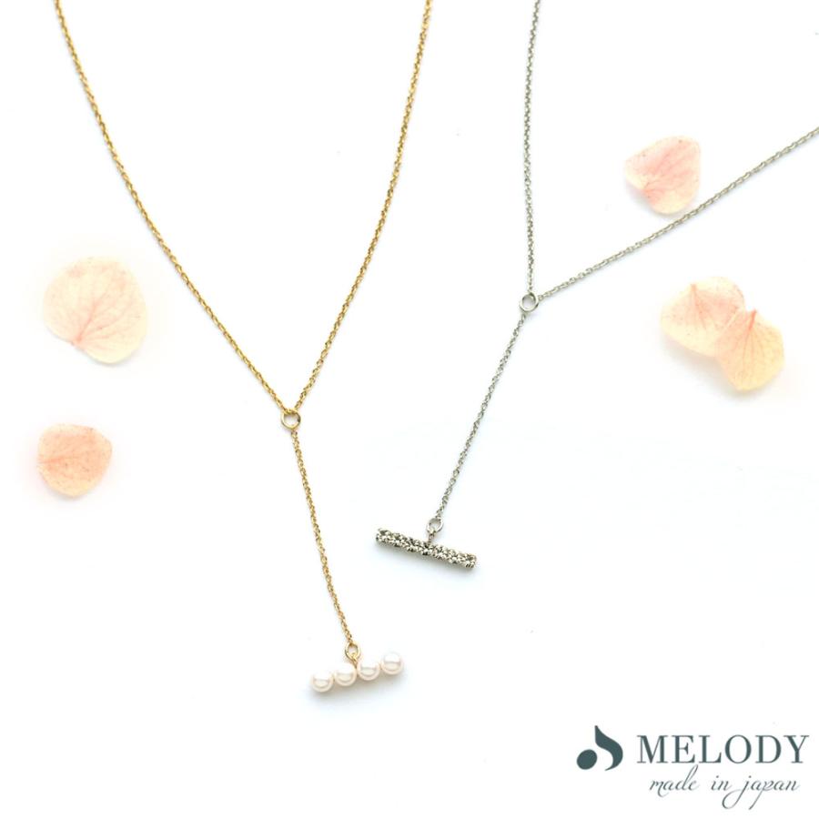 ネックレス Y字 小粒パール ベビーパール ラインストーン ビジュー バー ニッケルフリー スイング Op N235 日本製 Melody Accessory 通販 Yahoo ショッピング