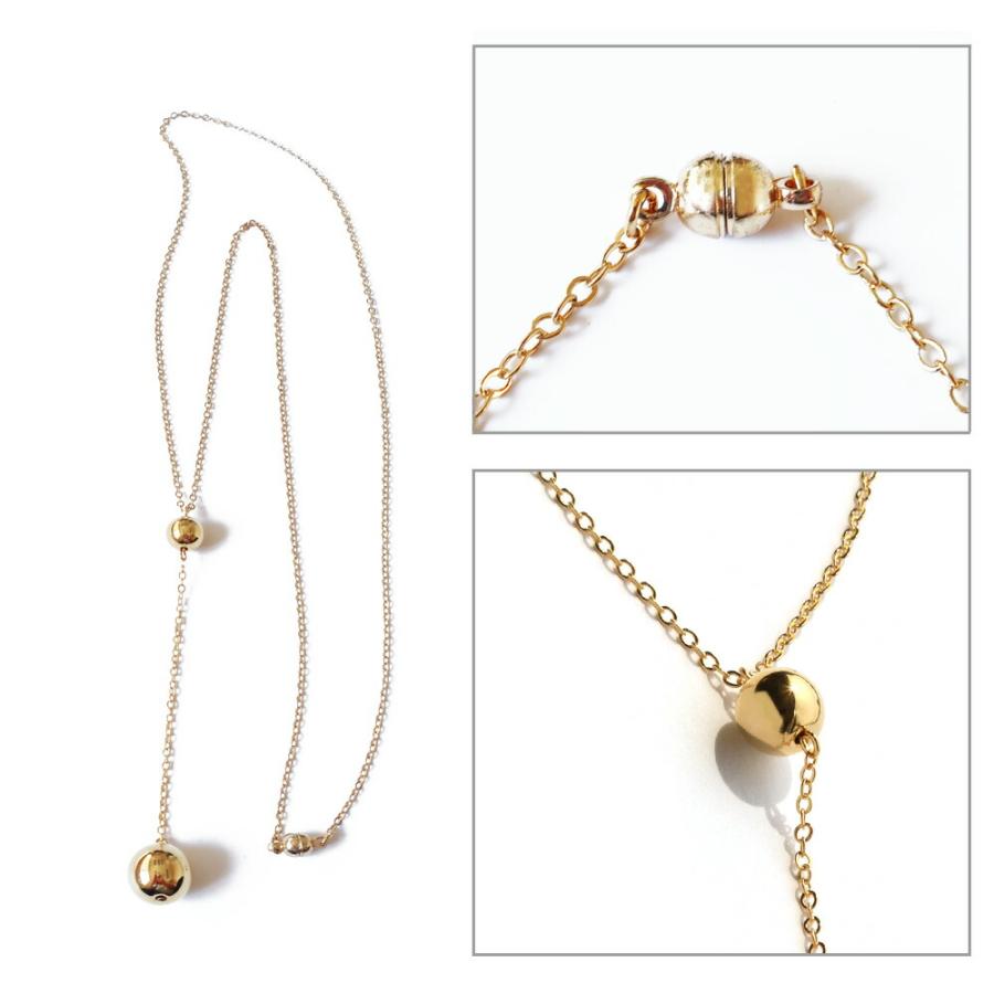 Melody Accessory ロング ネックレス 日本製 レディース K18GP Y