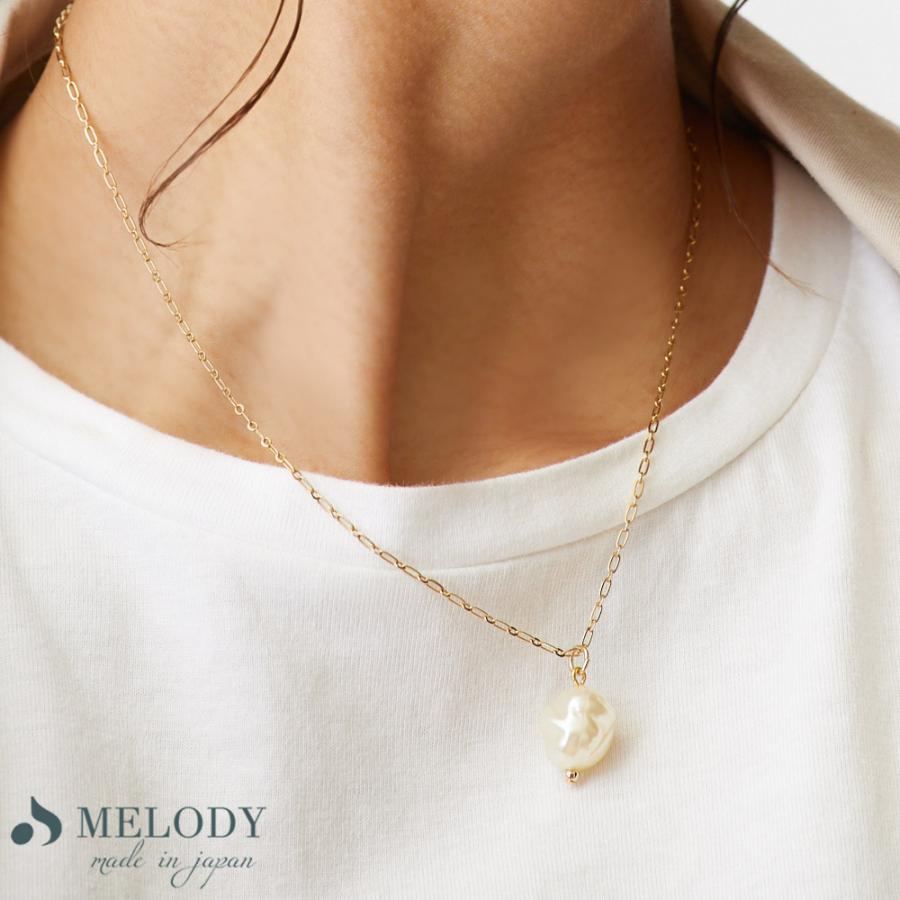 美品‼️ベビーパール ネックレス 一粒パール ペンダントヘッド K18 バロック バロック パール ネックレス / 日本製 レディース人気 一粒 バロック