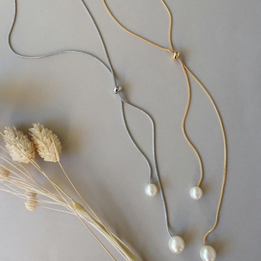 ロング ネックレス 日本製 パール ネックレス レディース K18GP  