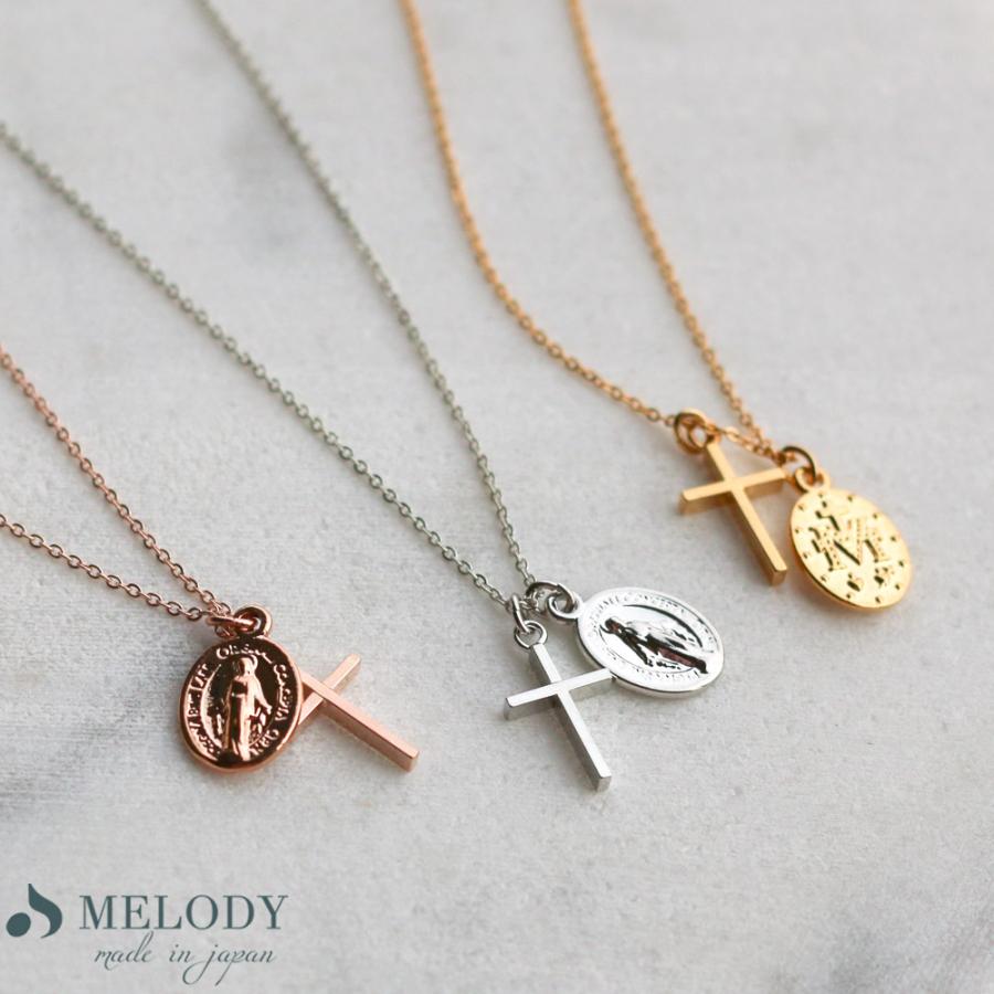 Melody Accessory ネックレス 日本製 K18GP コイン メダイ Melody Accessory ネックレス 日本製 K18GP コイン メダイ
