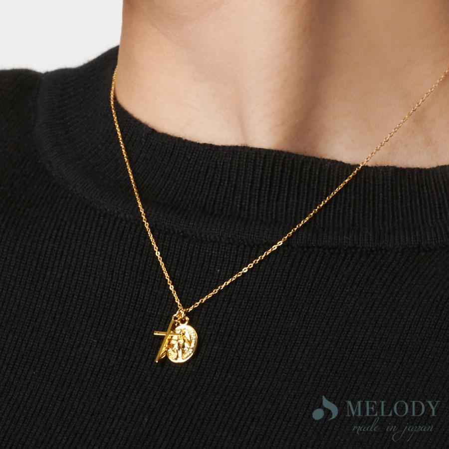 Melody Accessory ネックレス 日本製 K18GP コイン メダイ Melody Accessory ネックレス 日本製 K18GP コイン メダイ