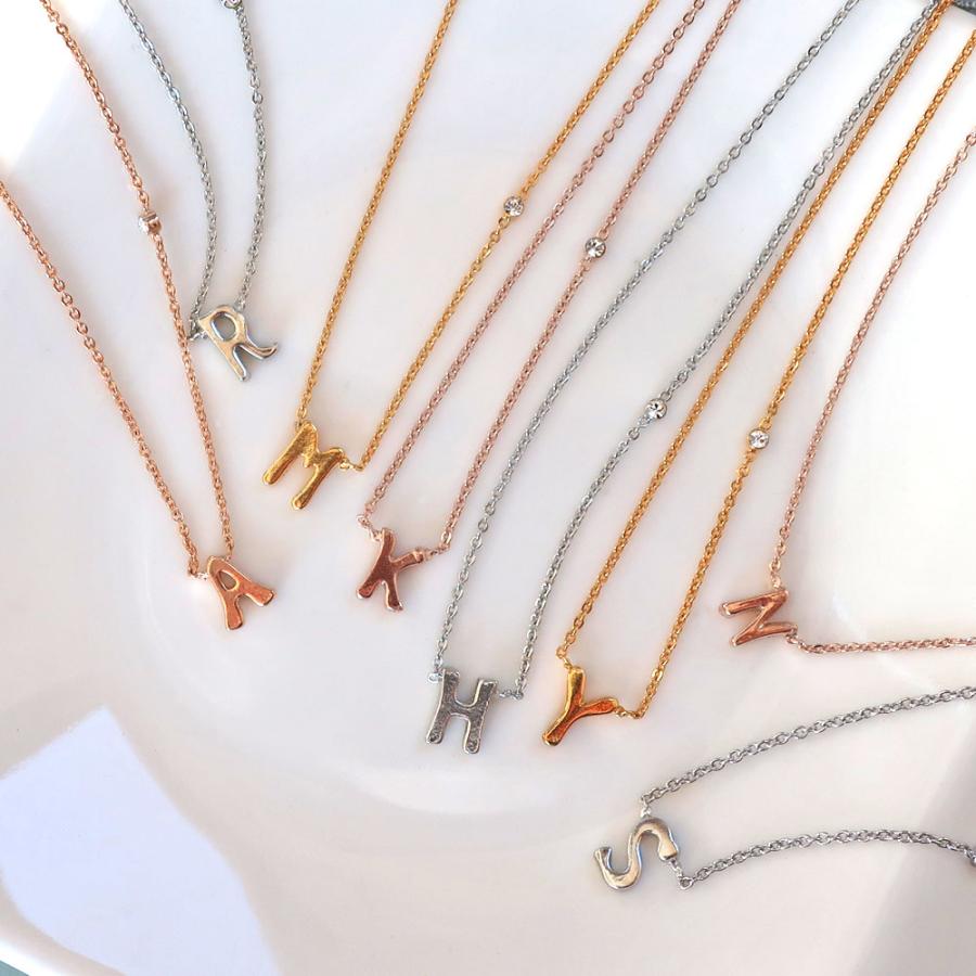 Melody Accessory ネックレス イニシャル K18GPアルファベット Melody Accessory ネックレス イニシャル K18GPアルファベット