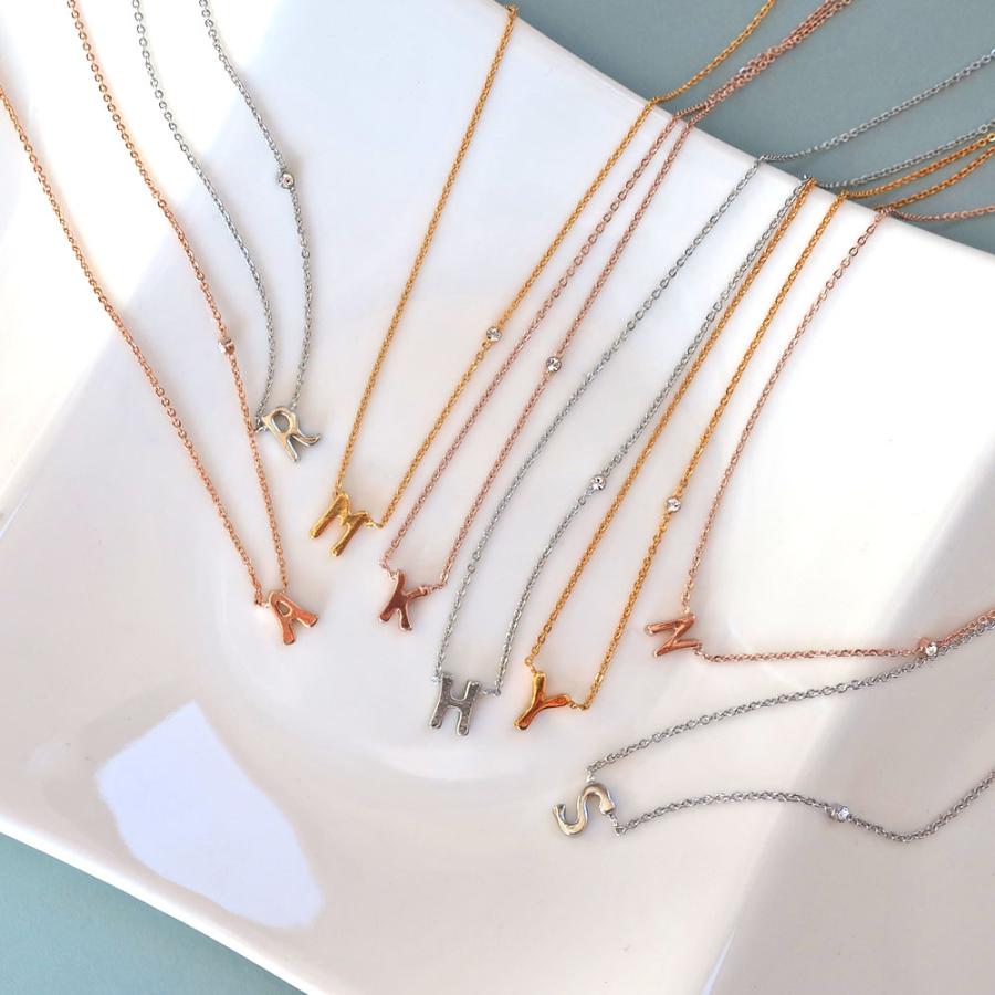 Melody Accessory ネックレス イニシャル K18GPアルファベット Melody Accessory ネックレス イニシャル K18GPアルファベット