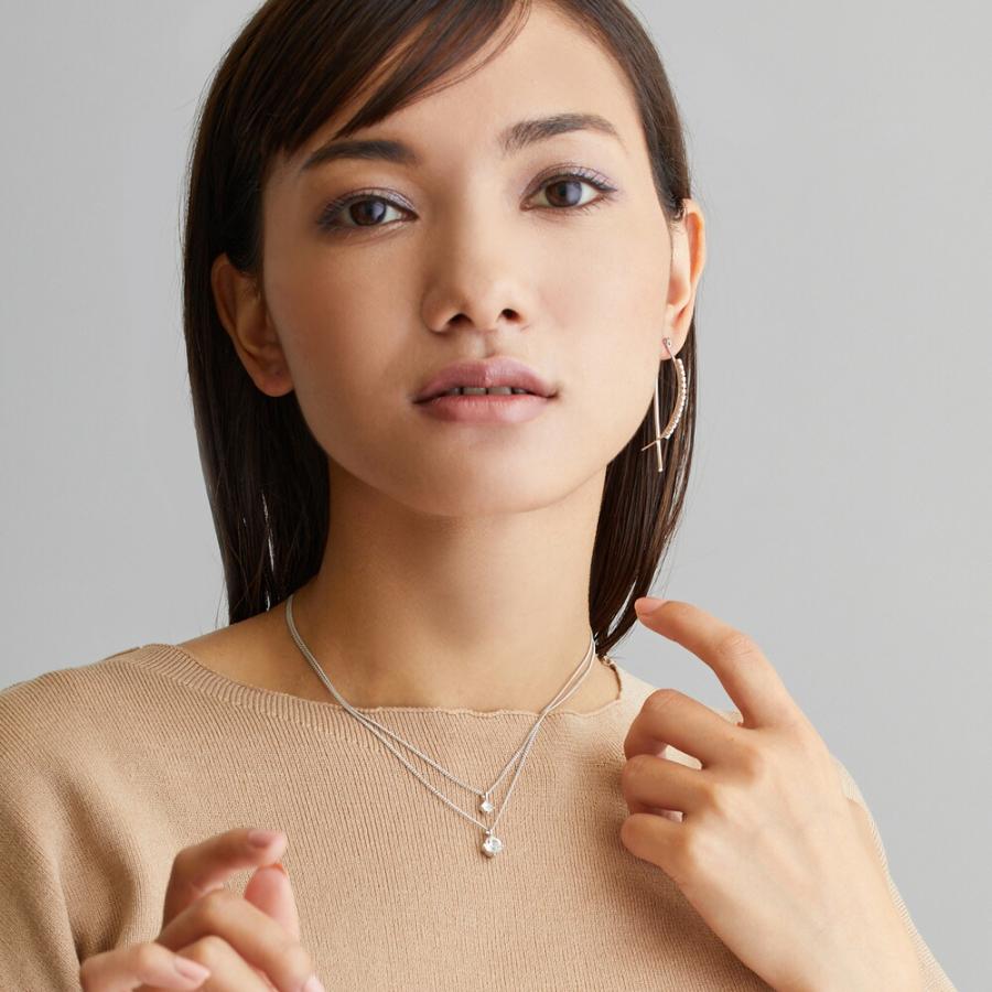 Melody Accessory ネックレス 日本製 1粒 しずく 2連 重ねづけ Melody Accessory ネックレス 日本製 1粒 しずく 2連 重ねづけ