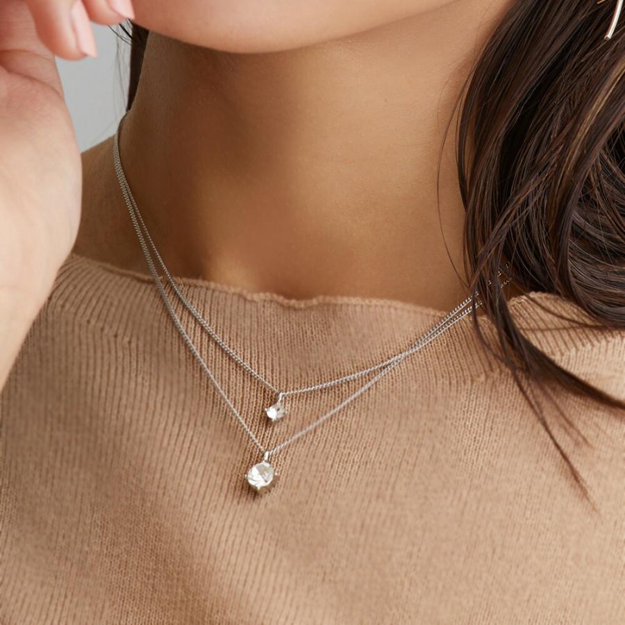 Melody Accessory ネックレス 日本製 1粒 しずく 2連 重ねづけ Melody Accessory ネックレス 日本製 1粒 しずく 2連 重ねづけ