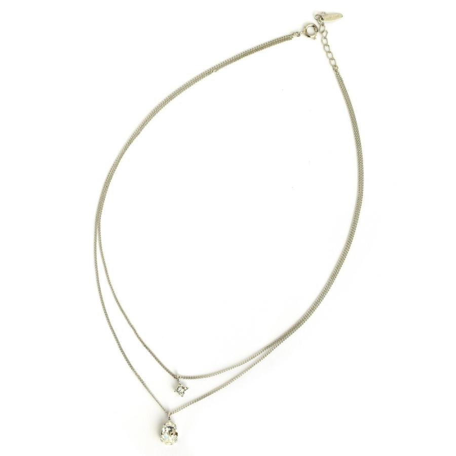 Melody Accessory ネックレス 日本製 1粒 しずく 2連 重ねづけ Melody Accessory ネックレス 日本製 1粒 しずく 2連 重ねづけ