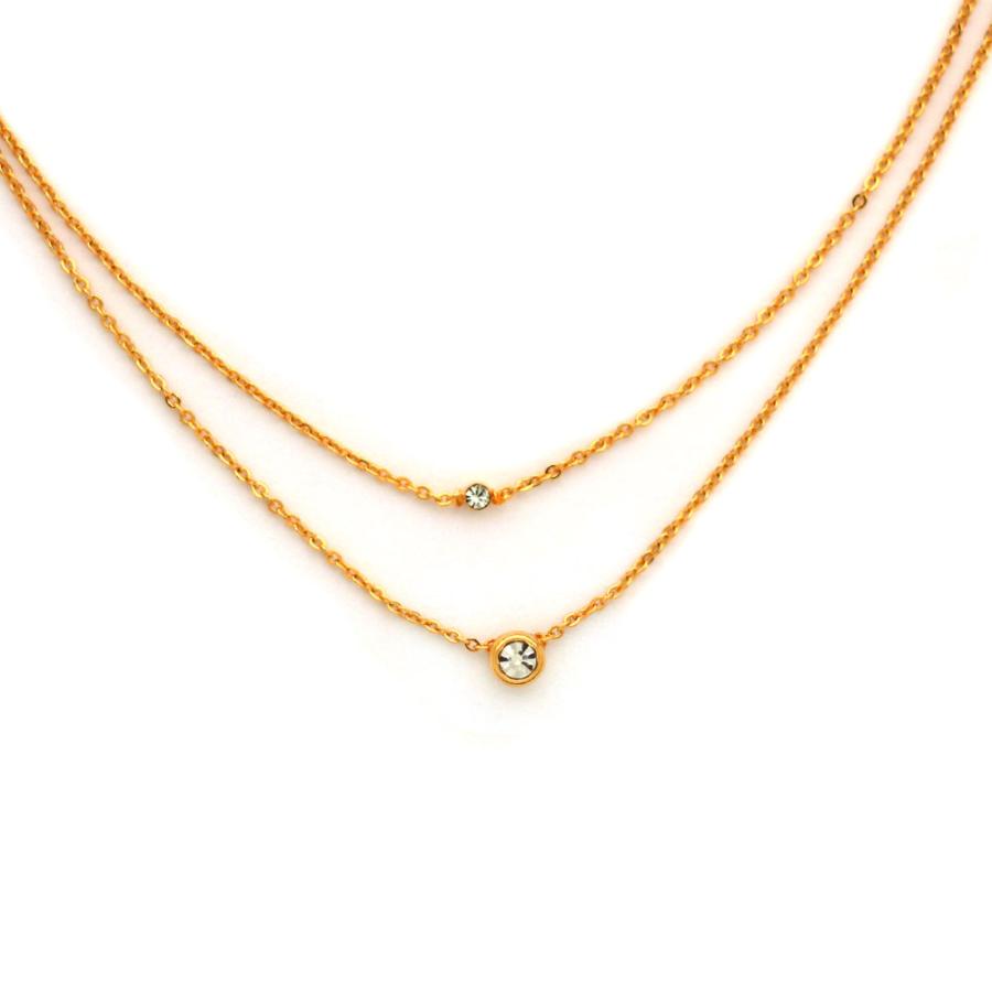 Melody Accessory ネックレス 日本製 K18GP コイン ライン Melody Accessory ネックレス 日本製 K18GP コイン ライン