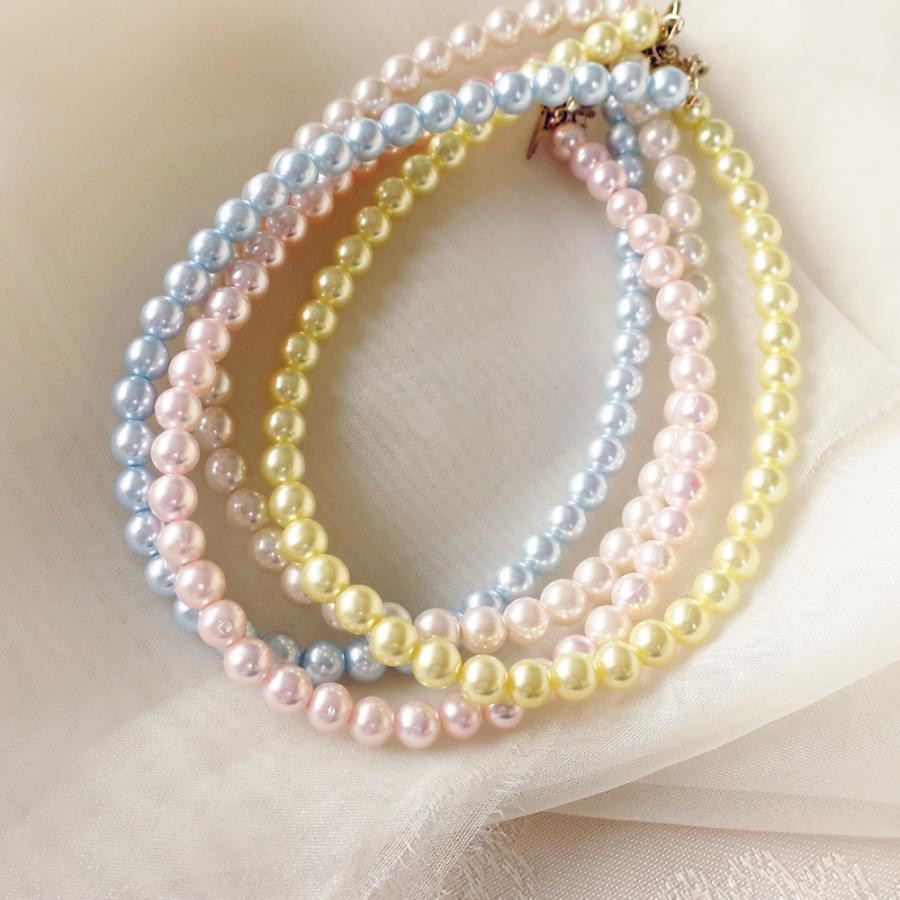 ペット アクセサリー ドッグ K18GP 犬用 ネックレス 首輪 パール