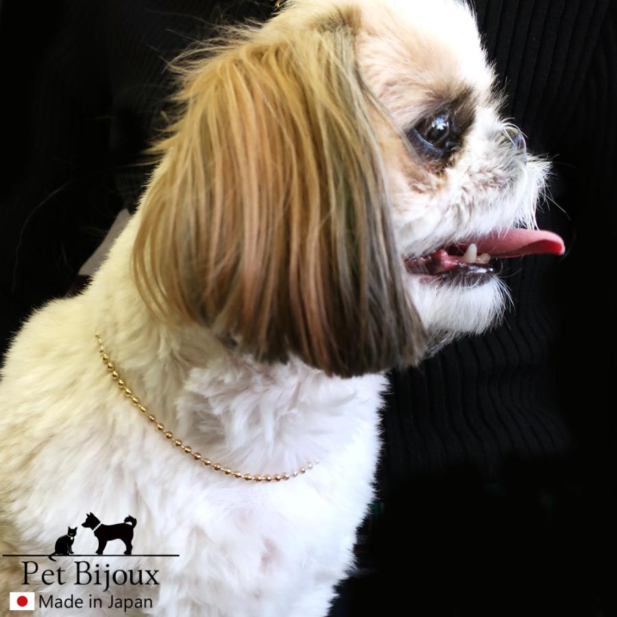 ペット アクセサリー ドッグ K18GP 犬用 ネックレス 首輪 チョーカー