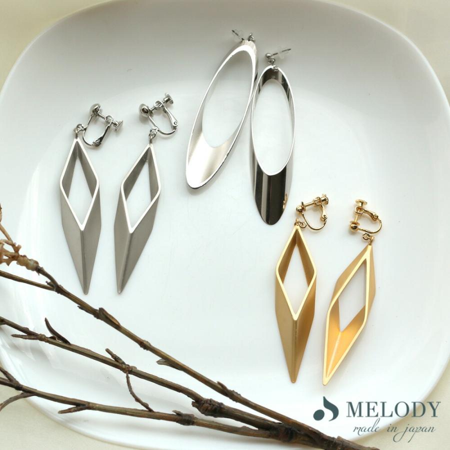 Melody Accessory イヤリング ピアス 日本製 K18GP ひし形 Melody Accessory イヤリング ピアス 日本製 K18GP ひし形