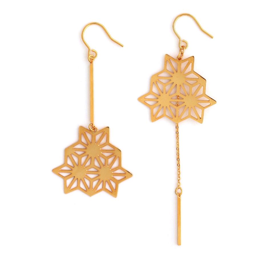 Melody Accessory イヤリング ピアス 日本製 K18GP 和風 和柄