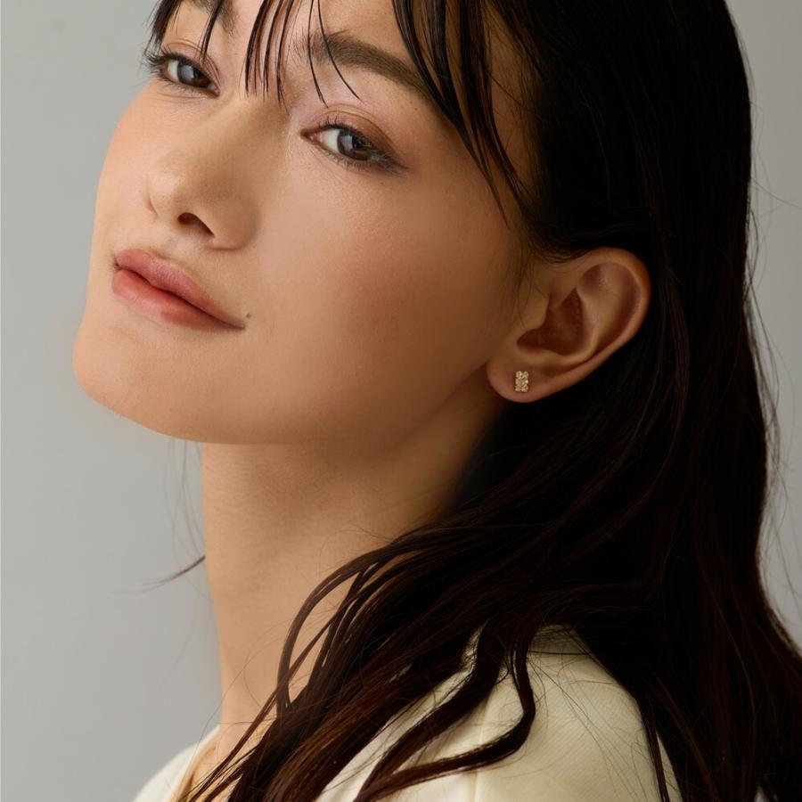 日本製 K18GP  6石 ラインストーン  小ぶりピアス 金属アレルギー対応 | Melody Accessory | 02