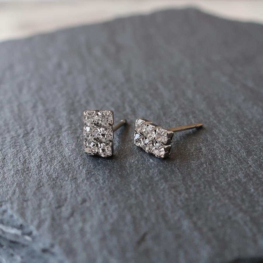 日本製 K18GP  6石 ラインストーン  小ぶりピアス 金属アレルギー対応 | Melody Accessory | 04