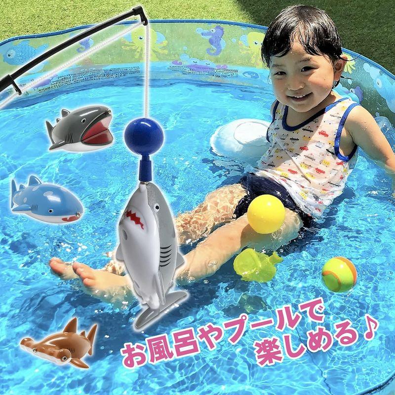 サメ釣り勝負 魚釣り ゲーム おもちゃ フィッシング マグネット お風呂 プール 水遊び 子供用 (竿2本×サメ8匹)｜melone-shop｜07