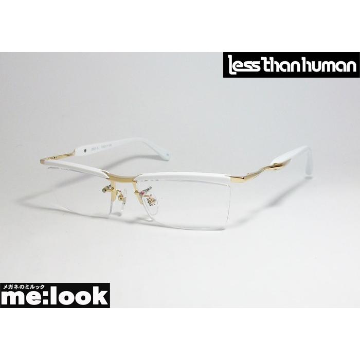円 日本メーカー新品 Less Than Human レスザンヒューマン 眼鏡 メガネ フレーム 01 A 59 サイズ55 01a 59 度付可 ホワイト ゴールド