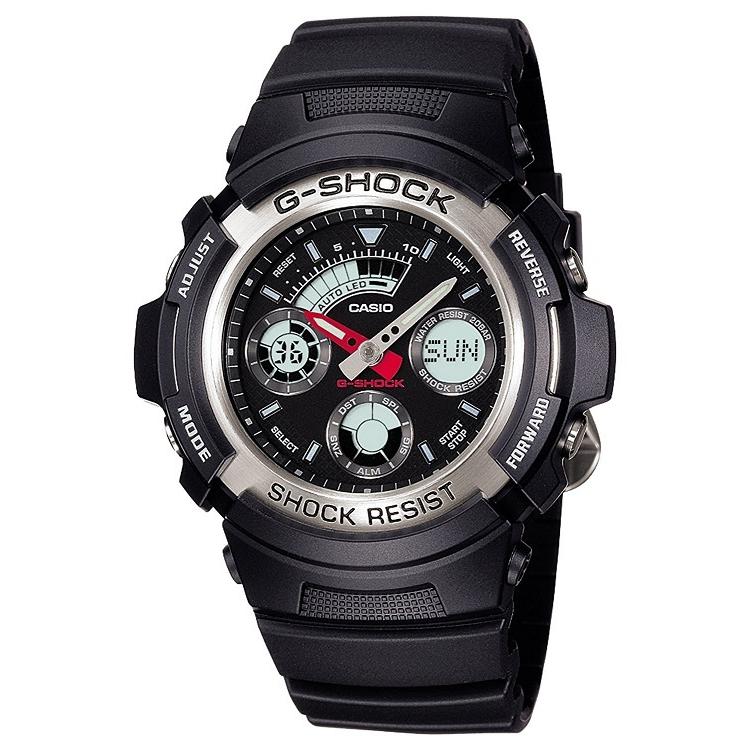 CASIO カシオ 腕時計 G-SHOCK ジーショック AW-590-1AJF　ラウンド アナログ　デジタル　ブラック　シルバー