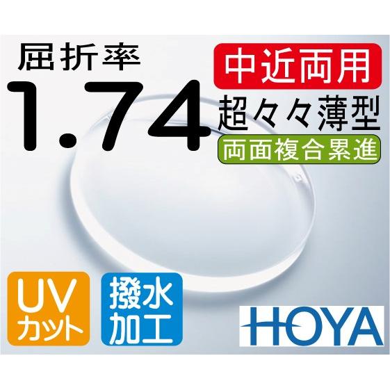 HOYA 超薄型 中近両用 違和感少 テレビが見える 老眼鏡 屈折率1.74