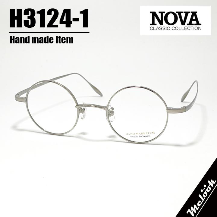 [ NOVA ] ノヴァ Hand made Item ハンドメイドアイテム 国産 メガネ 眼鏡 フレーム 男女兼用 H3124-1-42 ラウンド メタル シルバー Silver  日本製  Hand made in Japan NOVA ] ノヴァ Hand made Item ハンドメイドアイテム 国産 メガネ 眼鏡