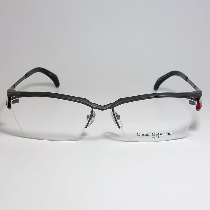 マサキマツシマ Masaki Matsusima 眼鏡 メガネ フレーム MF1268-3-57　 度付可 マットダークグレイ　レッド｜melook｜02
