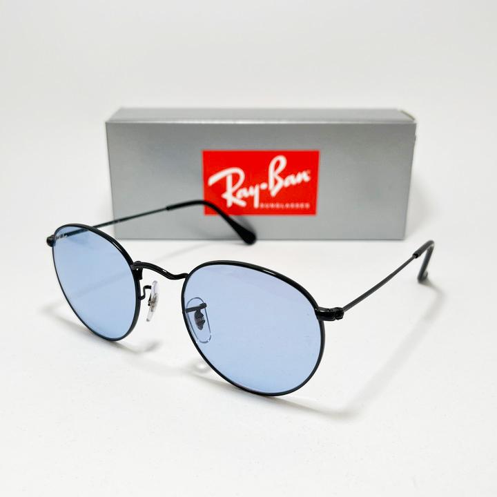 Ray-Ban RB3447 ラウンドメタルブルー　ケース付き Ray-Ban（レイバン） RB3447 ブルー ラウンドメタル サングラス