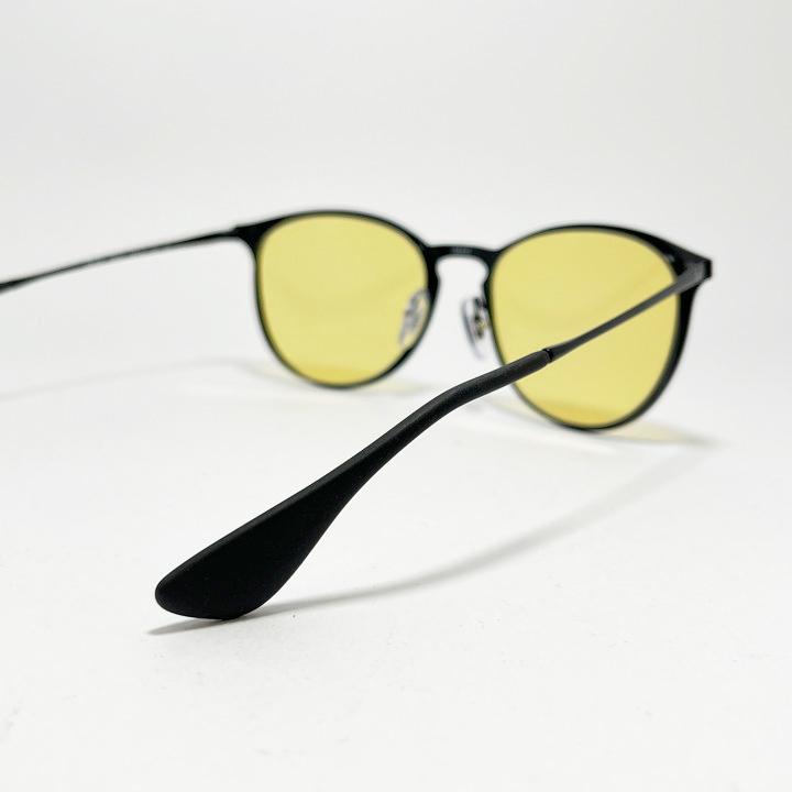【ReVision × RayBan】 レイバン RB3539-751D3 クラシックイエロー ERIKA L エリカメタル サングラス ブラック 度付き対応可 軽量・軽快な掛け心地　鼻パッド Ray-Ban（レイバン） 【ReVision × RayBan】 RB3539-751D3 クラシック