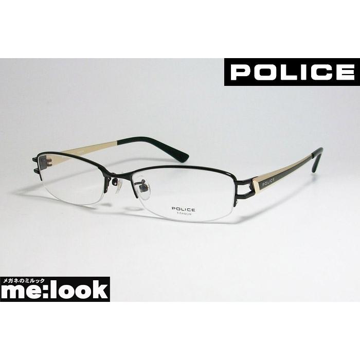 POLICE ポリス 眼鏡 メガネ フレーム VPL420J-0530-53 度付可 ブラック　ホワイトゴールド｜melook