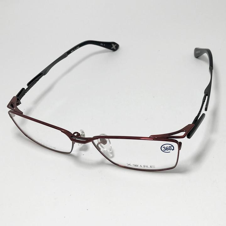 X-WIRE エクスワイア メンズ 眼鏡 メガネ フレーム サングラス XW1071-2-56 度付可 ヘアラインワイン リビジョン製レンズでお好きなサングラス作成可能 X-WIRE エクスワイア メンズ 眼鏡 メガネ フレーム サングラス XW1071