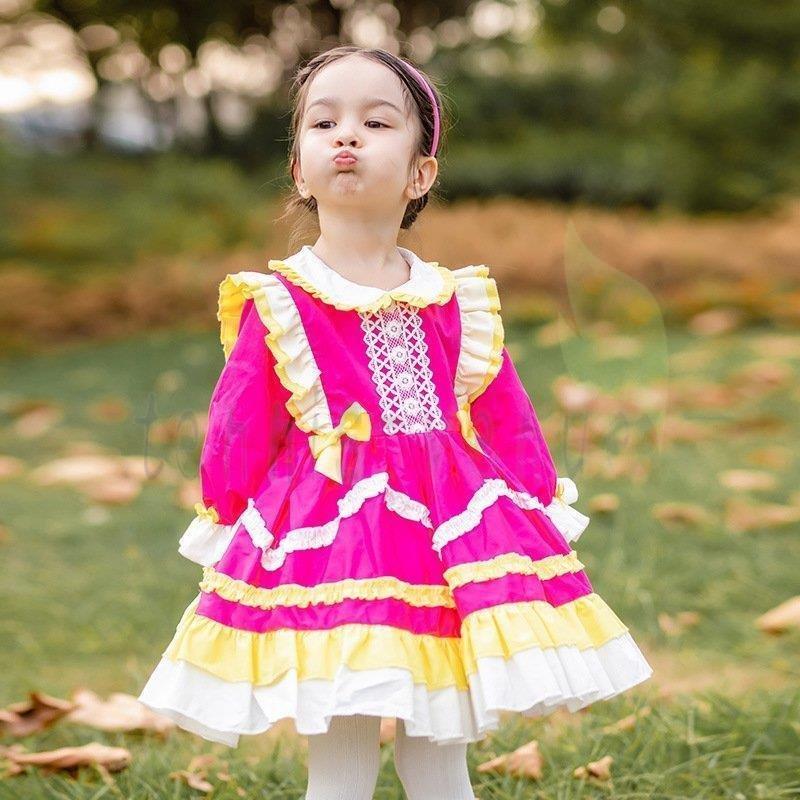 高速配送 ワンピース 子供 ロリータ キッズ 長袖 メイド ロリータ服 洋服 秋冬 コスプレ コスチューム 女の子 ドレス ゴスロリ ゆめかわいい 森ガール リボン クリスマス 流行に Helpit Me