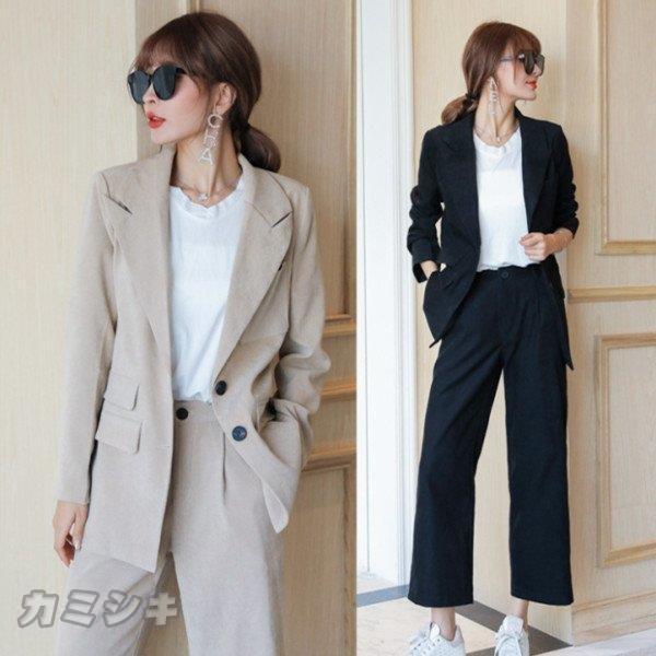 純正最安価格 スーツ レディース 春秋 無地 着痩せ 通勤 フォーマル 結婚式 二次会 上品 女性 代 30代 大人 長袖 セットアップ カジュアルブレザー ロングパンツ 2点セット 半額特販 Www Superavila Com